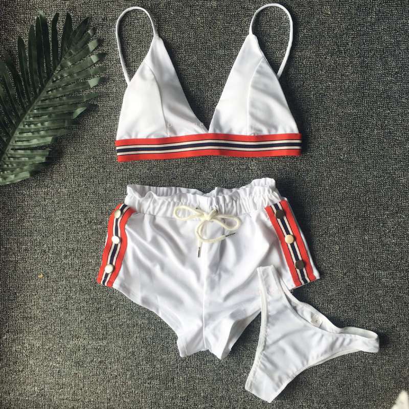 Maillot de bain à bretelle, short et bikini trois pièces - Chic&Shines