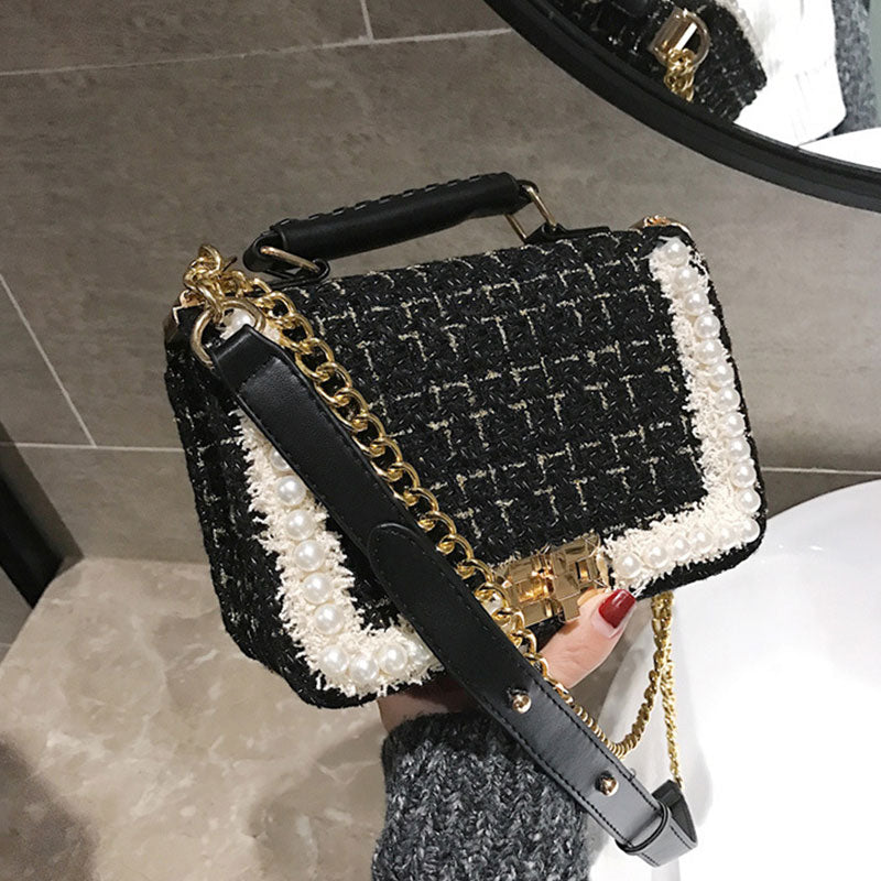 Sac Carré Élégante a Chaîne Décoration Perle - Chic&Shines