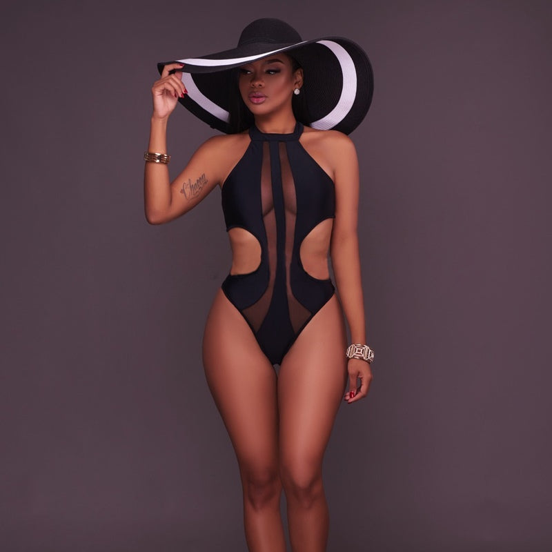 Maillot de bain une pièce chic licou découpe dos nu - Chic&Shines