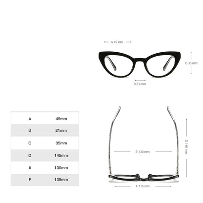 Cat Eye Frame avec lunettes anti-lentilles bleues - Chic&Shines