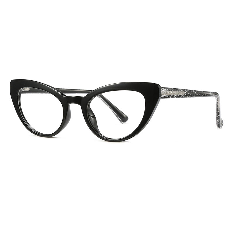 Cat Eye Frame avec lunettes anti-lentilles bleues