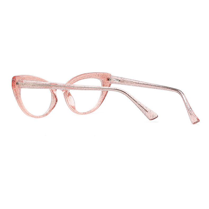 Cat Eye Frame avec lunettes anti-lentilles bleues