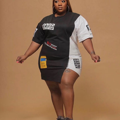 Robe courte ourlet zippé à motif - Chic&Shines