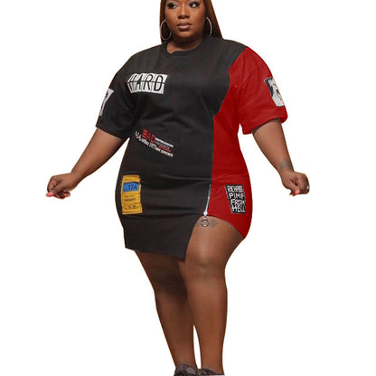 Robe courte ourlet zippé à motif - Chic&Shines