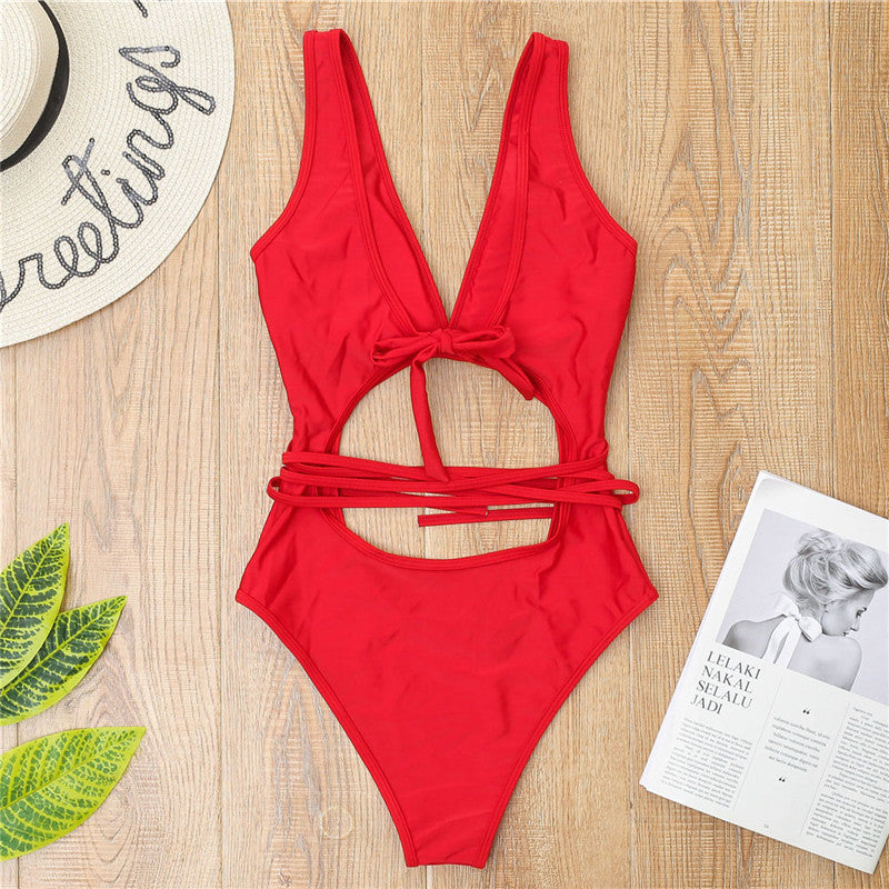 Maillot de bain cœur à lacets avant - Chic&Shines