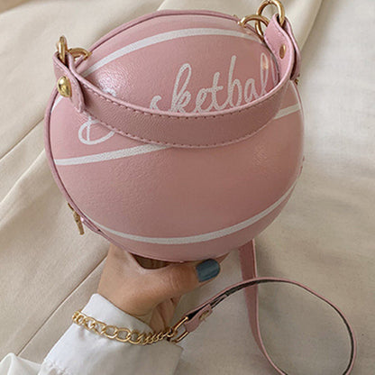 Sac à main Basket-Ball Forme rond Mode Femme, Chaîne doré et Simili cuir - Chic&Shines