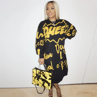 Robe mi longue ample à manches longues - Chic&Shines