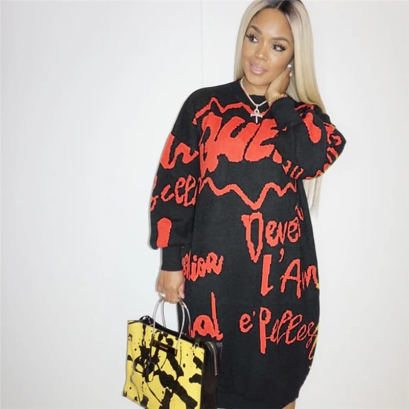 Robe mi longue ample à manches longues - Chic&Shines