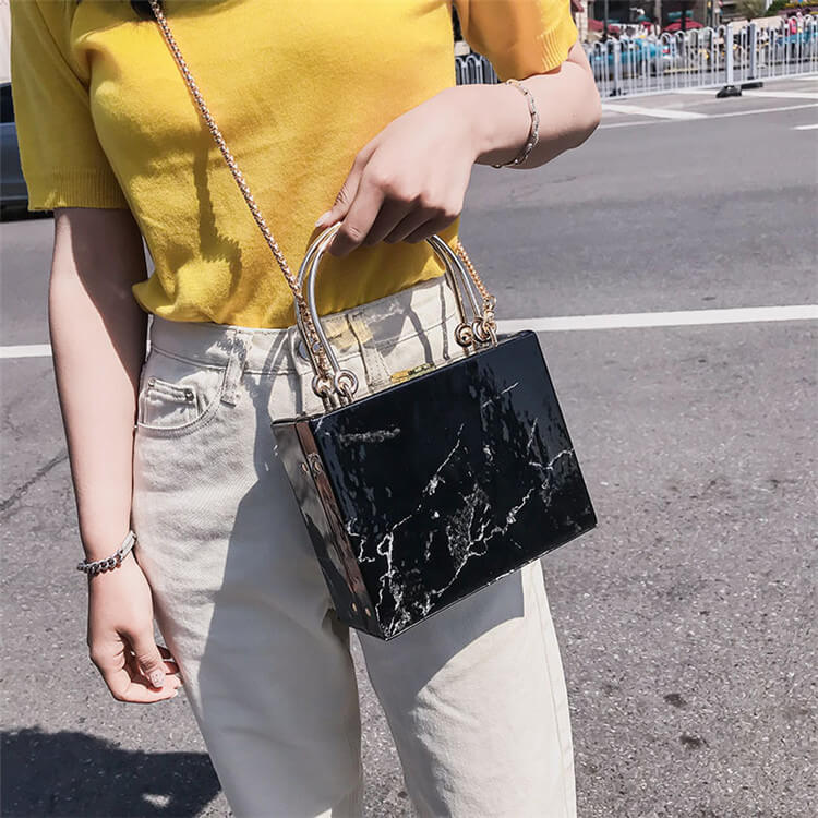 Sac à Poignée Carrée Impression Marbre - Chic&Shines