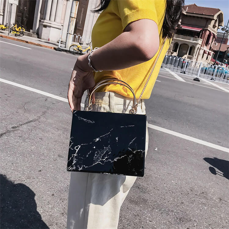 Sac à Poignée Carrée Impression Marbre - Chic&Shines