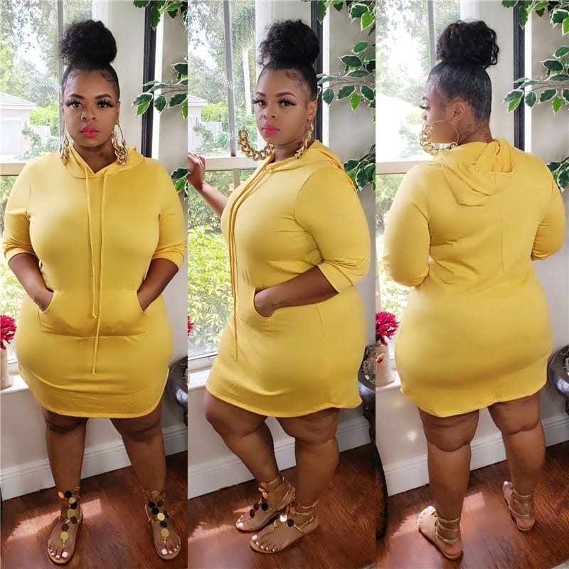 Robe courte à capuche manches longues - Chic&Shines