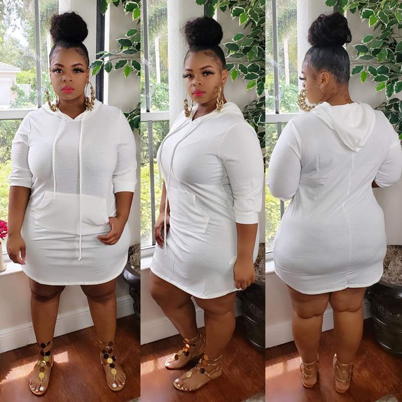 Robe courte à capuche manches longues - Chic&Shines