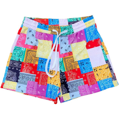 Short court imprimer carreau multicolore - Chic&Shines