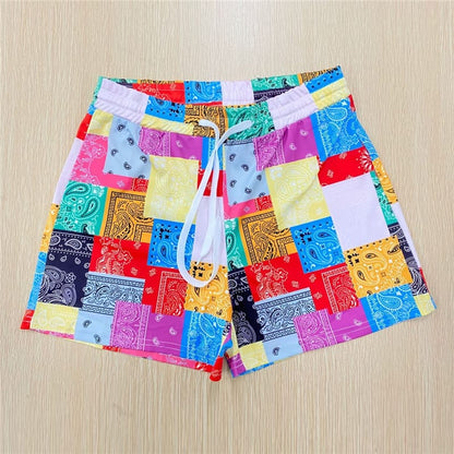 Short court imprimer carreau multicolore - Chic&Shines