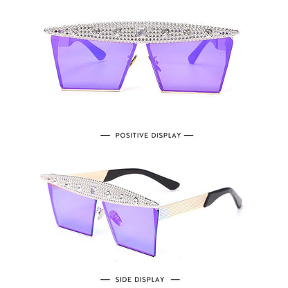 Lunettes de soleil grande monture décoration strass - Chic&Shines