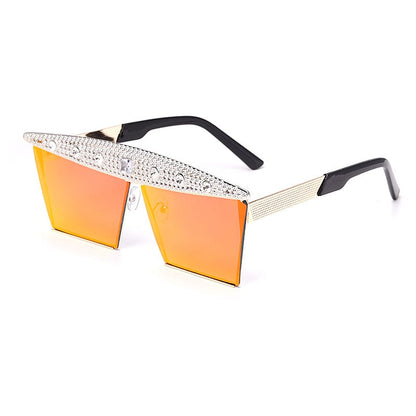 Lunettes de soleil grande monture décoration strass - Chic&Shines