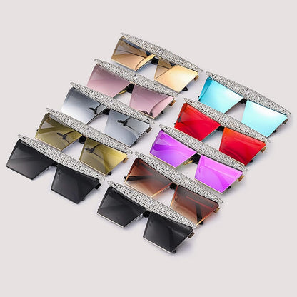 Lunettes de soleil grande monture décoration strass - Chic&Shines