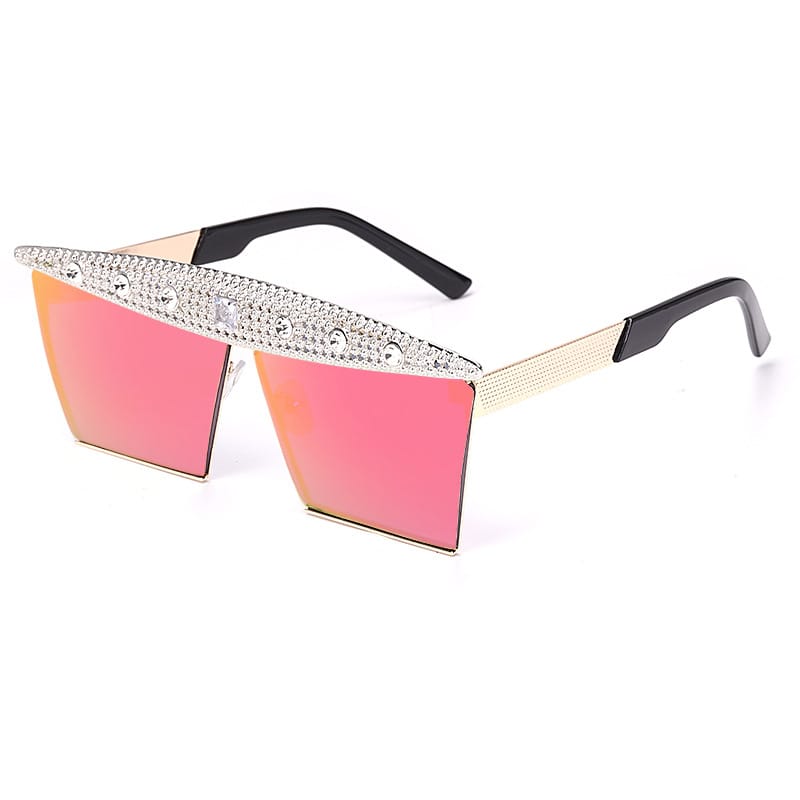 Lunettes de soleil grande monture décoration strass - Chic&Shines