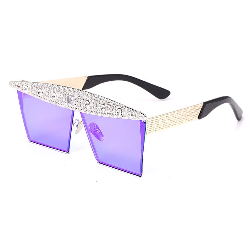 Lunettes de soleil grande monture décoration strass - Chic&Shines