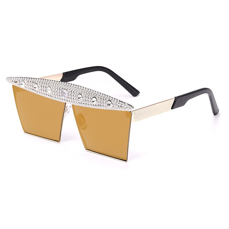 Lunettes de soleil grande monture décoration strass - Chic&Shines