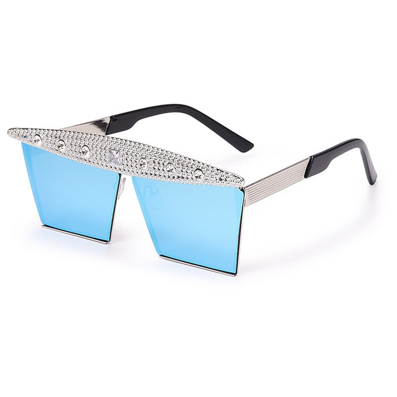 Lunettes de soleil grande monture décoration strass - Chic&Shines