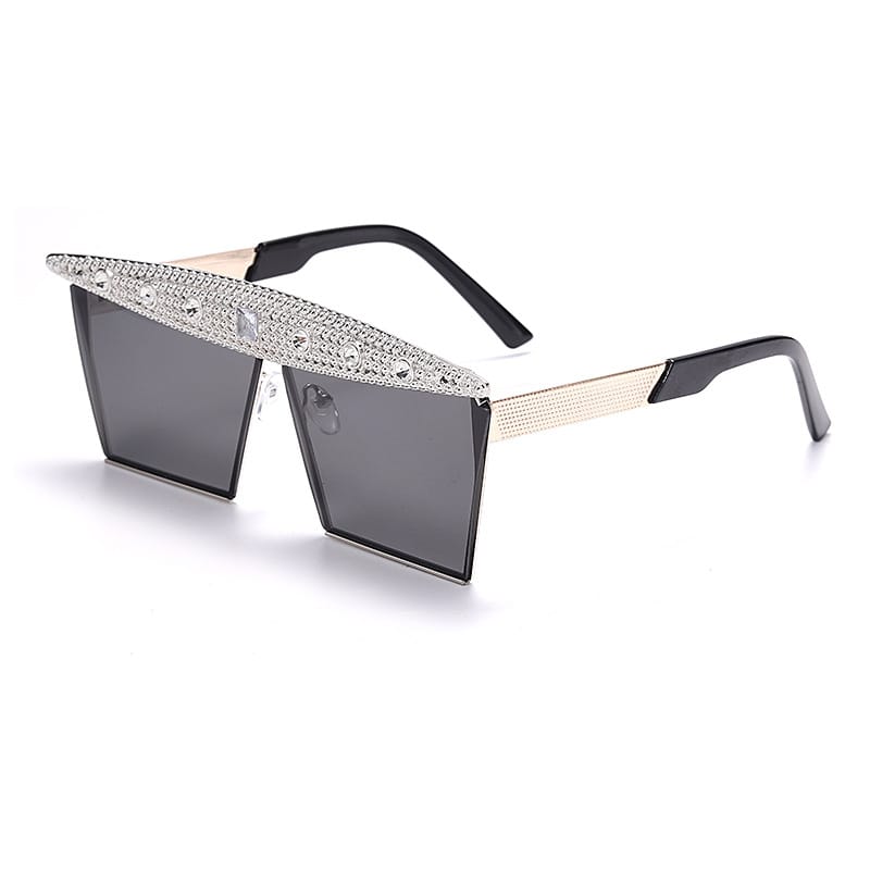 Lunettes de soleil grande monture décoration strass - Chic&Shines