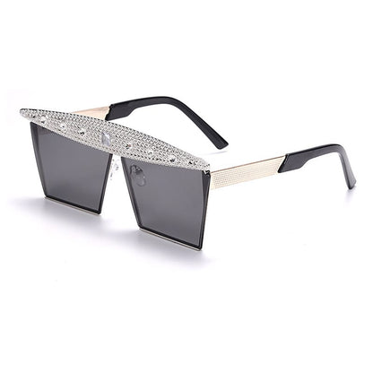 Lunettes de soleil grande monture décoration strass - Chic&Shines