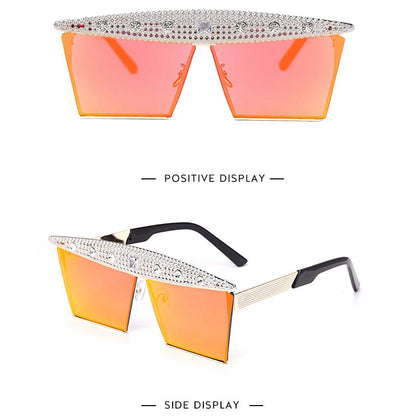 Lunettes de soleil grande monture décoration strass - Chic&Shines