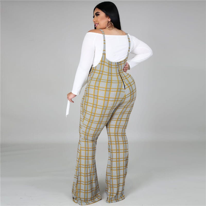 Ensemble haut manches longues à nœud et pantalon bretelles - Chic&Shines