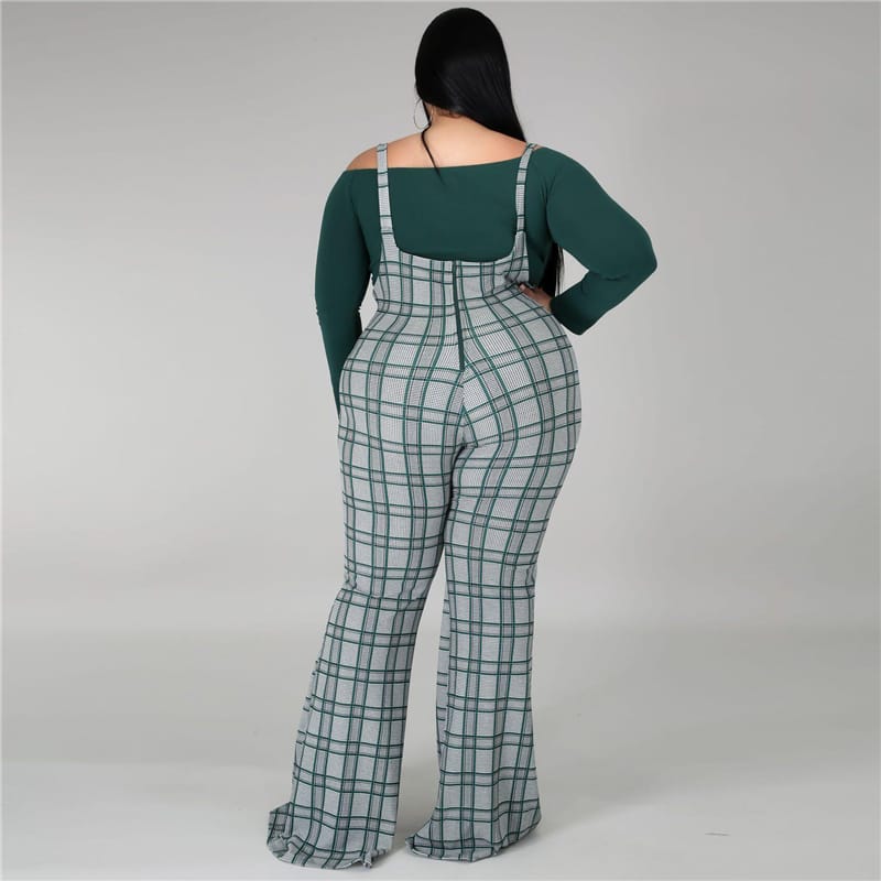 Ensemble haut manches longues à nœud et pantalon bretelles - Chic&Shines