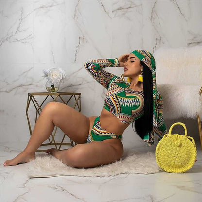 Maillot de bain trois pièces à manches longues - Chic&Shines