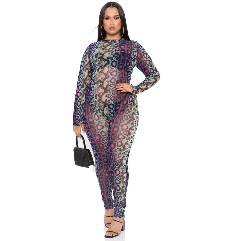 Combinaisons À Manches Longues Impression Serpent - Chic&Shines