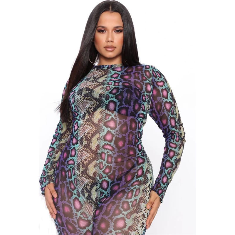 Combinaisons À Manches Longues Impression Serpent - Chic&Shines