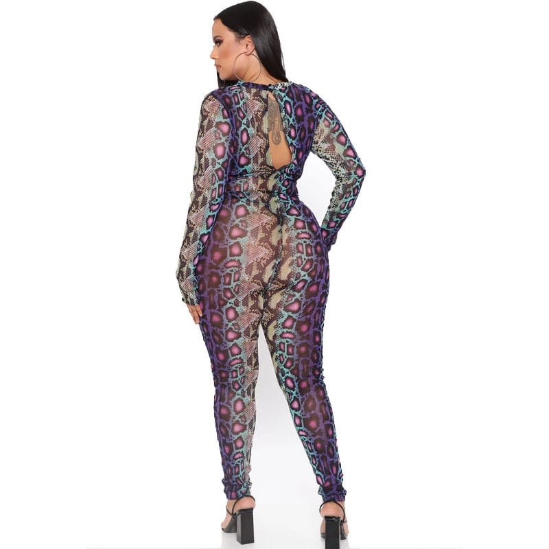Combinaisons À Manches Longues Impression Serpent - Chic&Shines