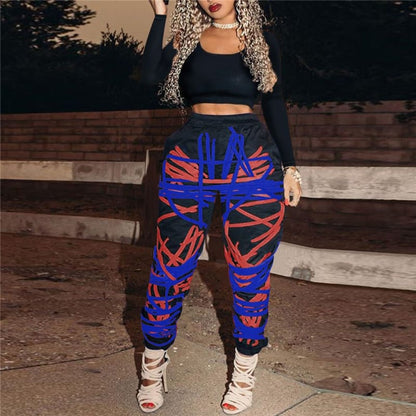 Pantalon de jogging contraste couleur Rayé - Chic&Shines