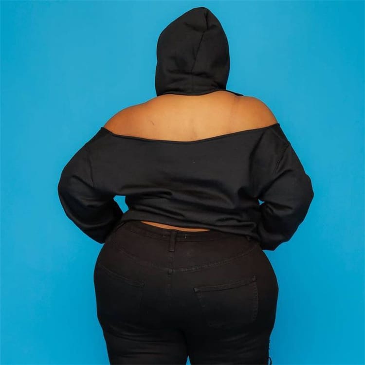 Sweat À Capuche Épaule Dégagé - Chic&Shines