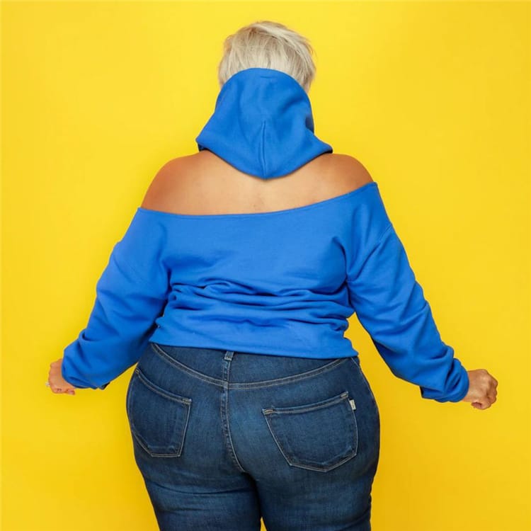 Sweat À Capuche Épaule Dégagé - Chic&Shines