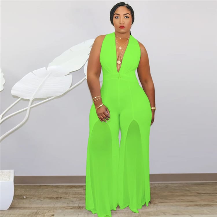 Combinaison sans manches décolleté mousseline - Chic&Shines