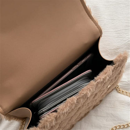 Sac Bandoulière Décoration Peluche Chaîne Métal - Chic&Shines