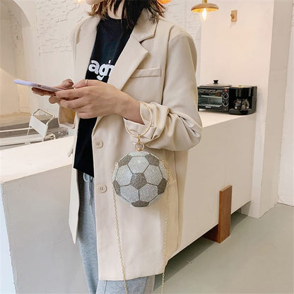 Sac de Soirée Sphérique Simili Cuir avec strass anneau - Chic&Shines