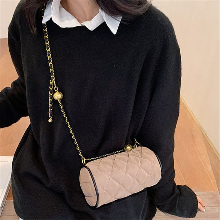 Fashion chain zipper cushion bag