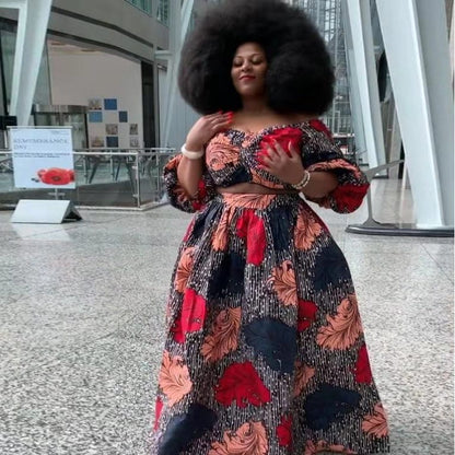 Ensemble haut bustier manches longues et jupe longue - Chic&Shines