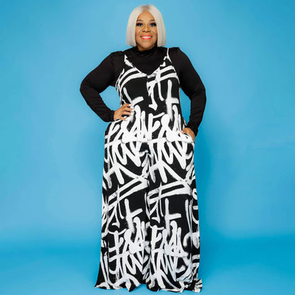 Combinaisons À Jambes Larges Impression Graffiti Backless - Chic&Shines