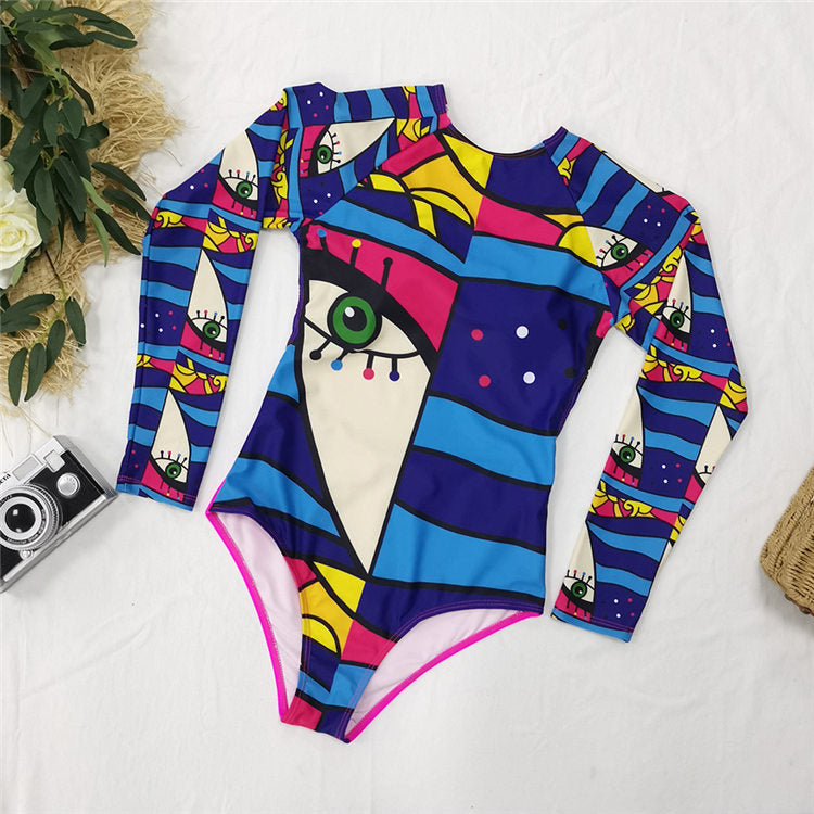 Maillots De Bain Manches Longues Mode Col Rond - Chic&Shines