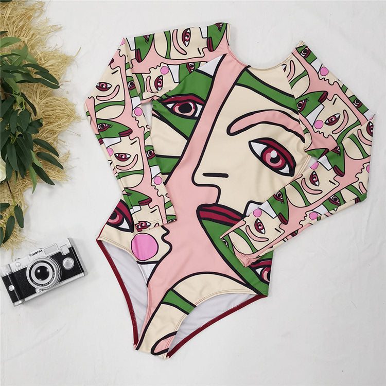 Maillots De Bain Manches Longues Mode Col Rond - Chic&Shines