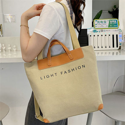 Sac style Cabas Grande Capacité Lettre Imprimée Toile Patchwork - Chic&Shines