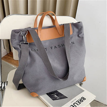 Sac style Cabas Grande Capacité Lettre Imprimée Toile Patchwork - Chic&Shines