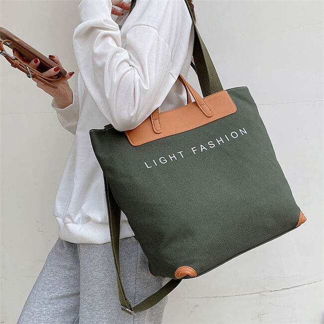 Sac style Cabas Grande Capacité Lettre Imprimée Toile Patchwork - Chic&Shines