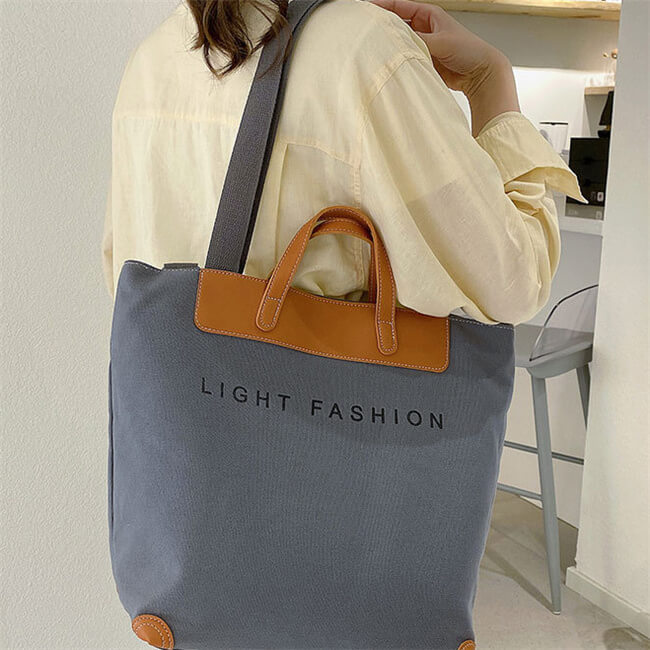 Sac style Cabas Grande Capacité Lettre Imprimée Toile Patchwork - Chic&Shines