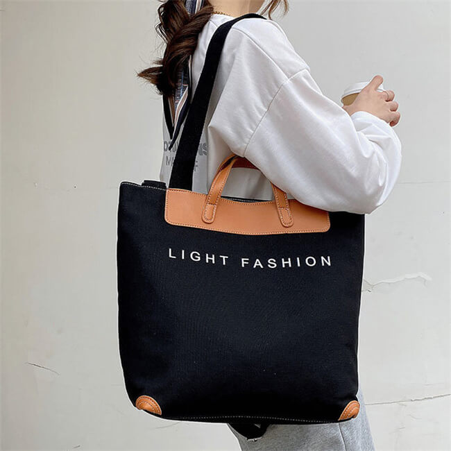 Sac style Cabas Grande Capacité Lettre Imprimée Toile Patchwork - Chic&Shines